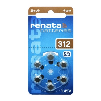 Батарейка RENATA ZA312-6BL (№312)