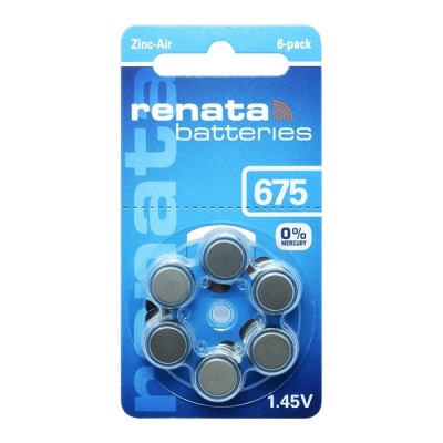 Батарейка RENATA ZA675-6BL (№675)