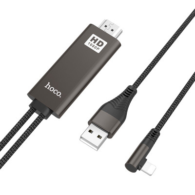 Кабель HDMI - Apple 8 pin, USB HOCO UA14