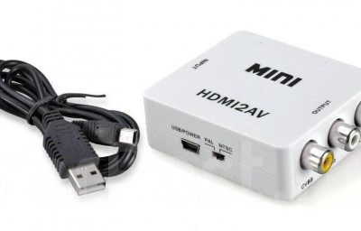 Видеоконвертор вход HDMI - 3RCA (тюльпаны) (активный)