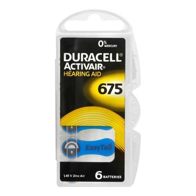 Батарейка Duracell ZA675-6BL (№675)
